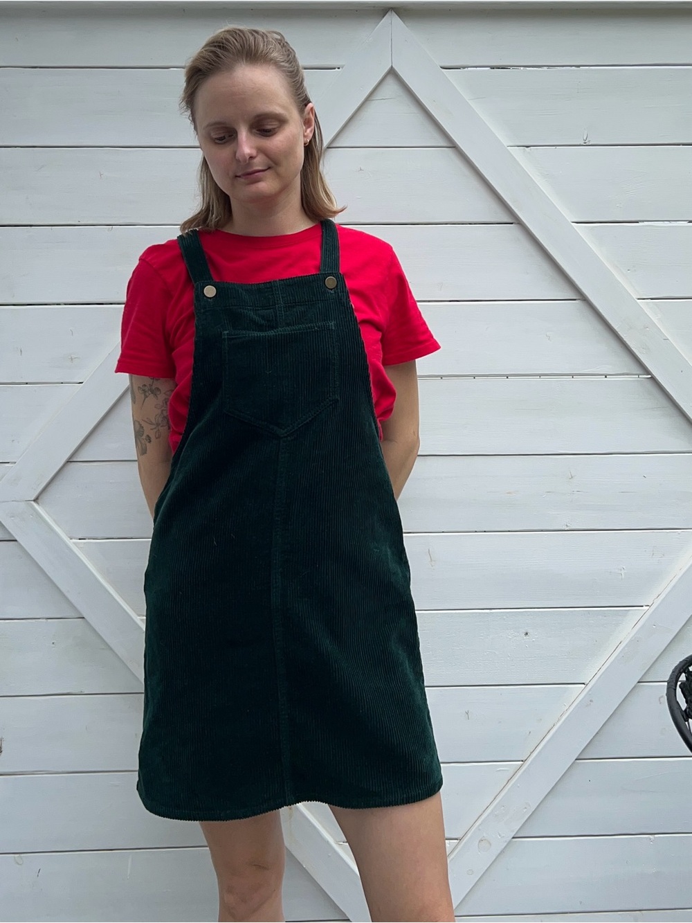Green Corduroy Pinafore